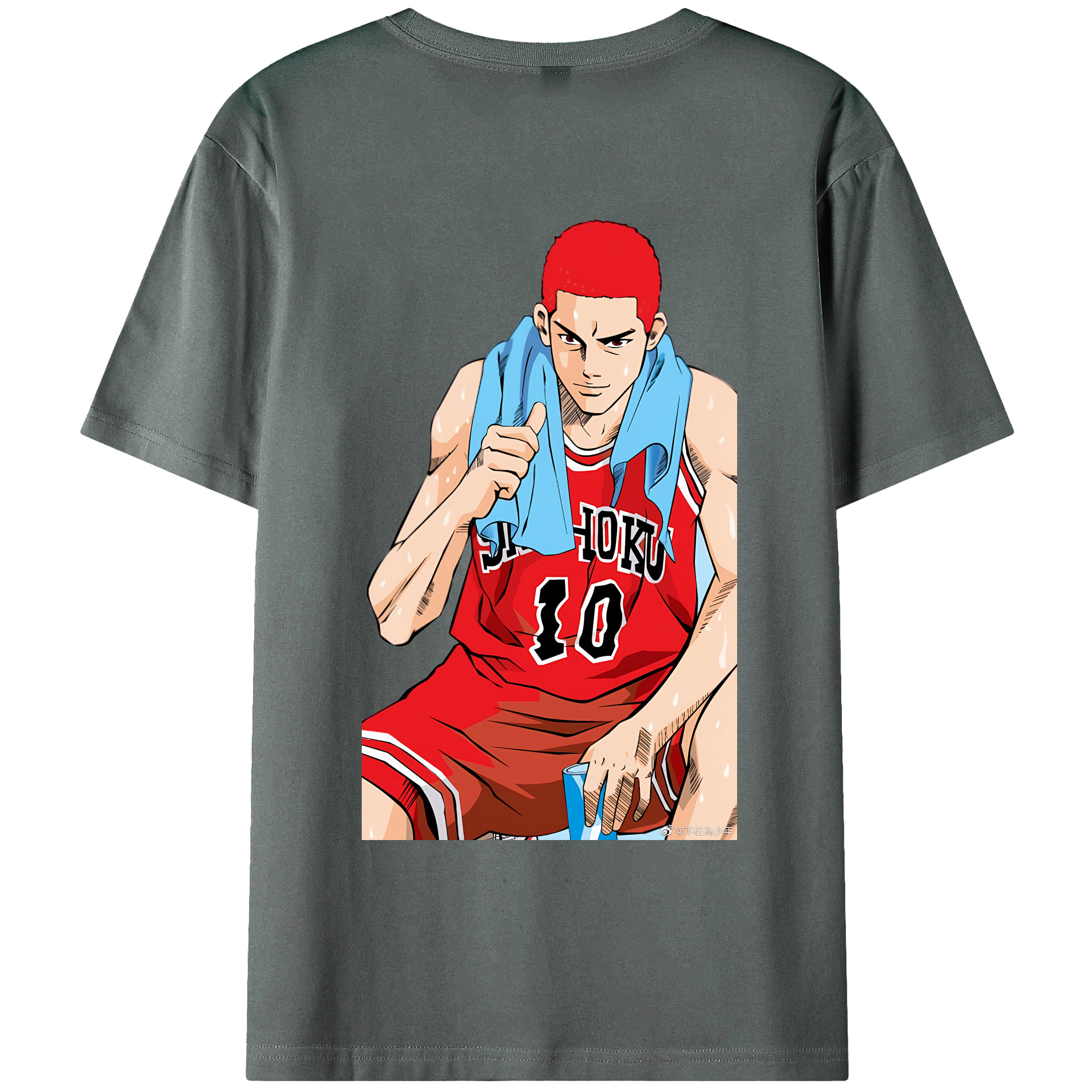 （画像用） SLAM DUNK／スラムダンク 綿100％ メンズ半袖Tシャツ（バックプリント） 通気性